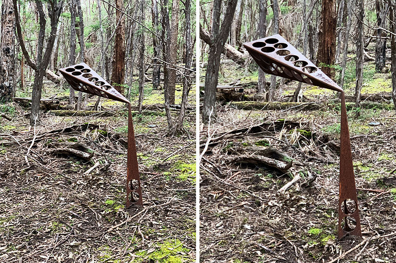 Scrap metal piece made from reclaimed materials by Tread Sculptures in Melbourne