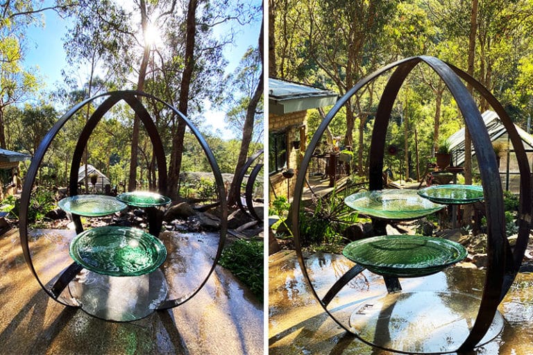 Tread Designs Glass and Metal Modern Bird Baths Australia