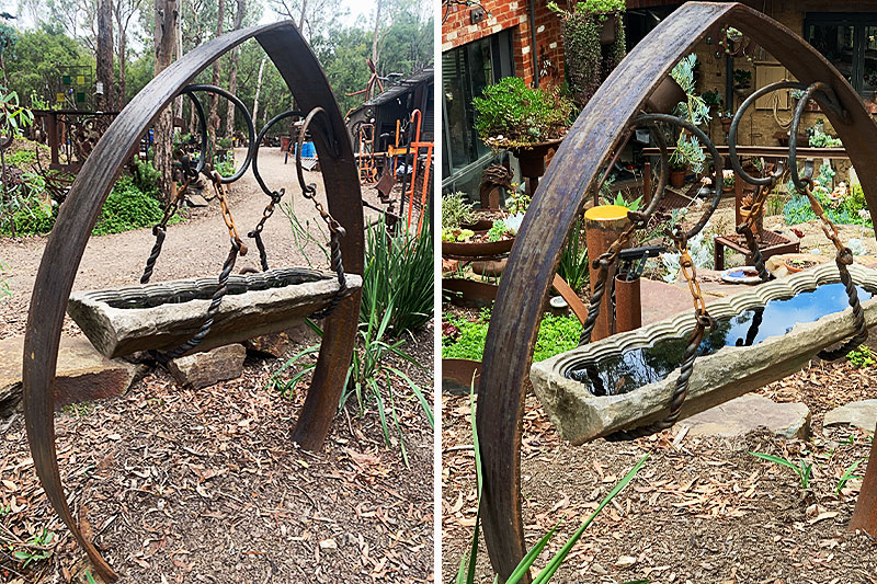 Recycled metal sculpture handmade by two Nillumbik Artists and Tread Sculptures in Melbourne, Australia