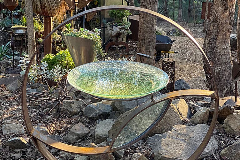 Tread Designs Glass and Metal Modern Bird Baths Australia