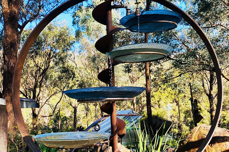 Recycled water birdbaths in Melbourne, Australia