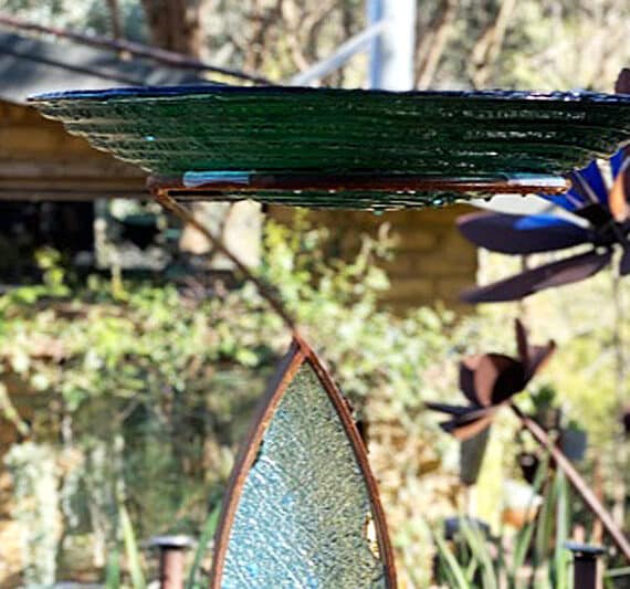 Handmade slumped glass vessel by Tread Sculptures in Melbourne Australia