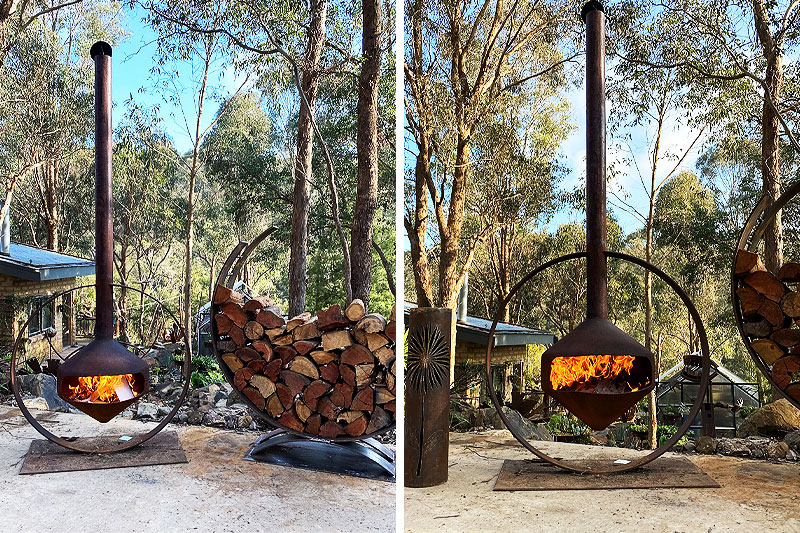 Recycled metal fire pit handmade in Melbourne, Australia