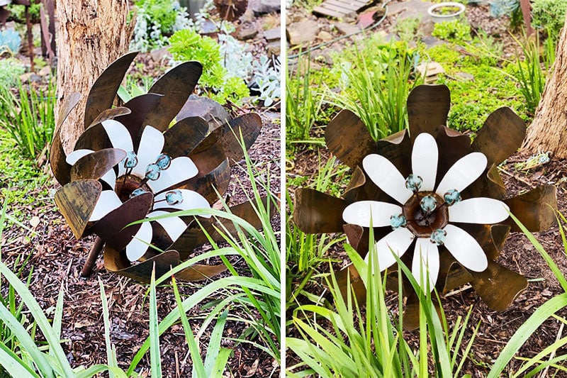 Reclaimed metal small ground flower