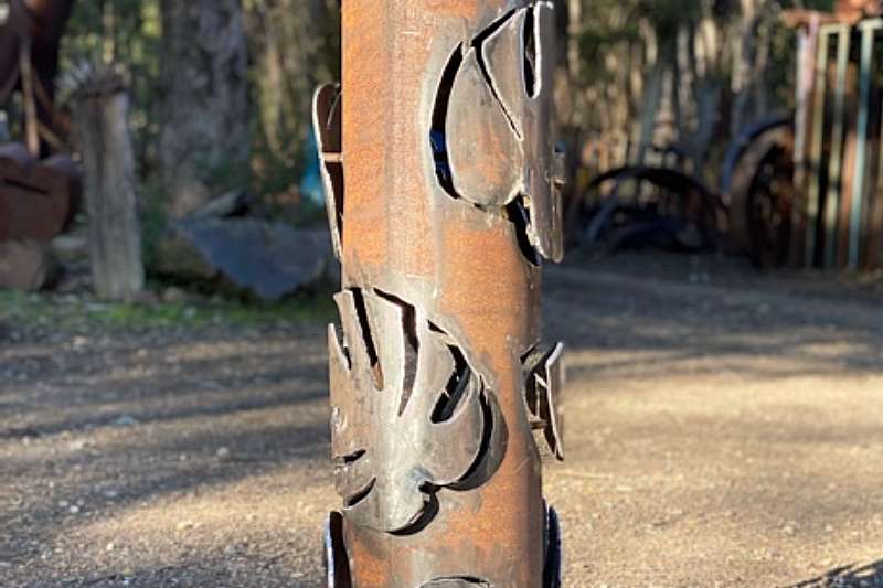 Light bollards made from reclaimed metal in Melbourne, Australia
