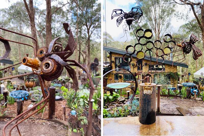 Gorgeous reclaimed metal bee glass sculpture in Melbourne, Australia