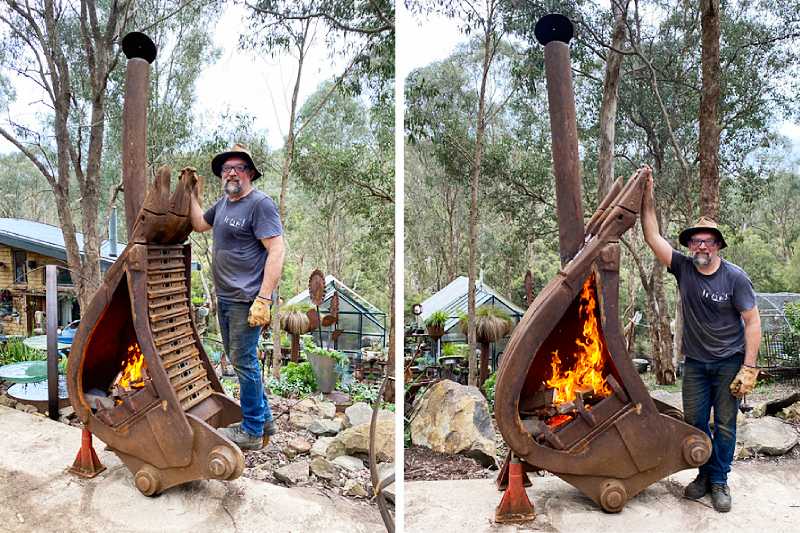 Reclaimed metal fireplace in Melbourne, Australia