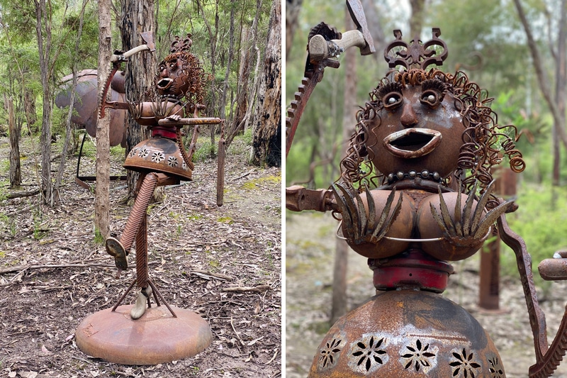Chantelle the Defender of Drag Queens, upcycled sculpture, Tread Sculptures, Melbourne