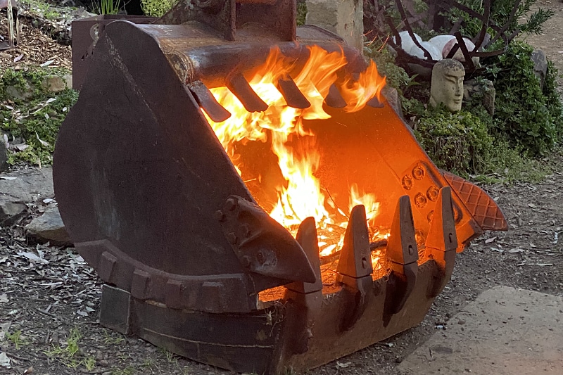 The Hungry Fire Pit, reclaimed steel by Tread Sculptures, Melbourne