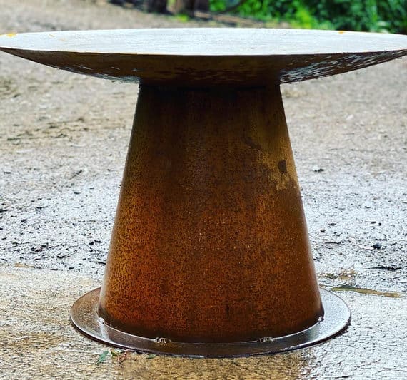 Reclaimed Steel Mushroom Fire Pit by Tread Sculptures, Melbourne