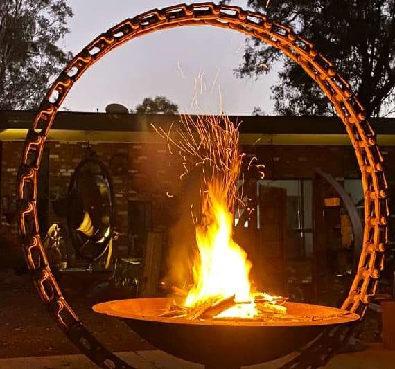 Handmade metal steel firepit