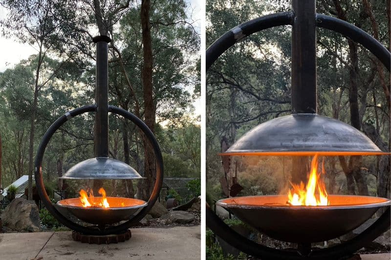 Handmade metal firepit by Tread Sculptures in Melbourne, Australia