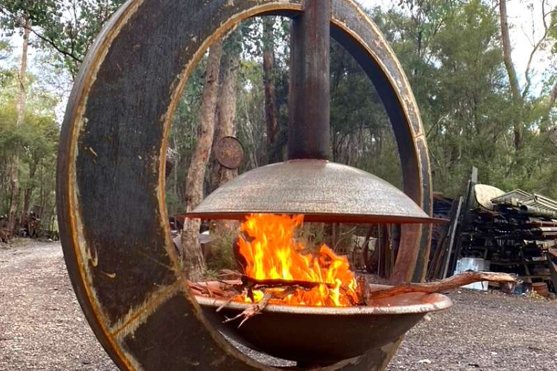Handmade metal firepit by Tread Sculptures in Melbourne, Australia