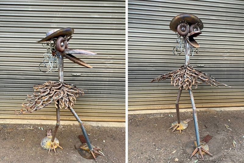 Quirky metal animal garden sculpture