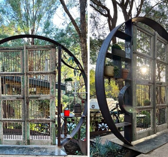 Huge gateway made from recycled metal by Tread Sculptures in Melbourne, Australia