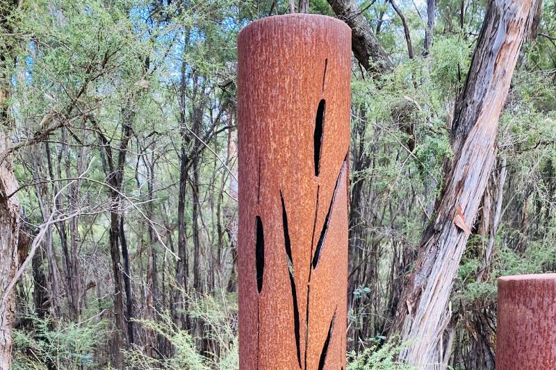 Huge metal bollard made from recycled metals by Tread Sculptures in Melbourne, Australia