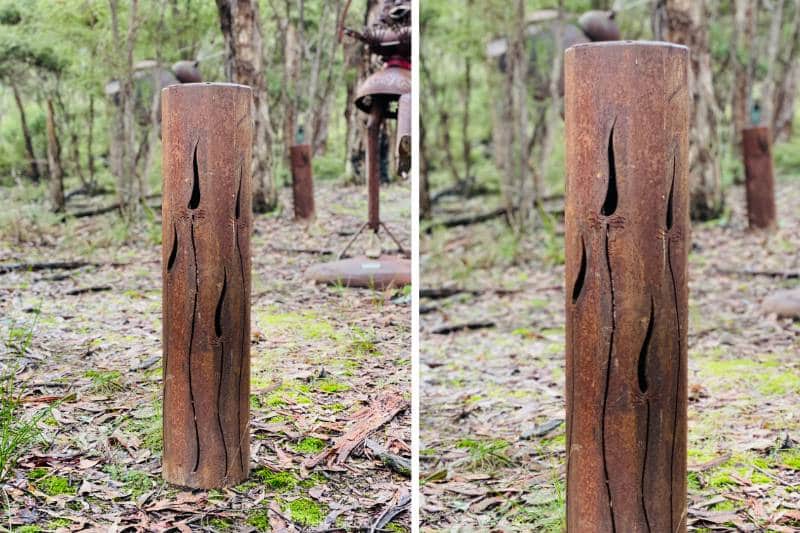 Unique Australian-made scrap metal bollard by Tread Sculptures
