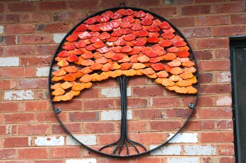 Autumn glass cut flower sculpture