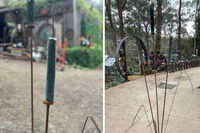 Handmade metal bulrushes