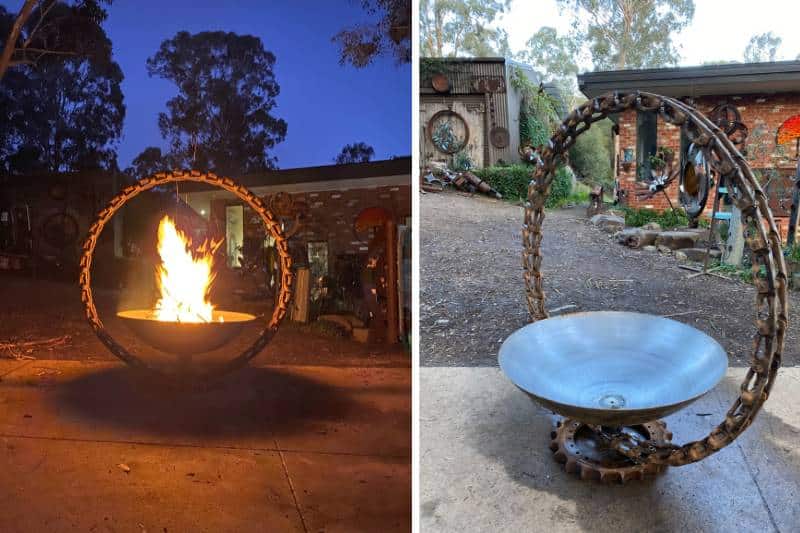 Huge handmade metal firepit