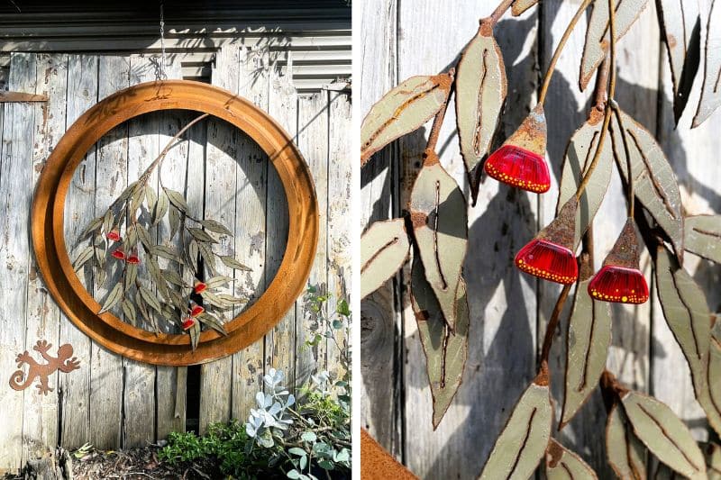 Upcycled metal hanging sculpture