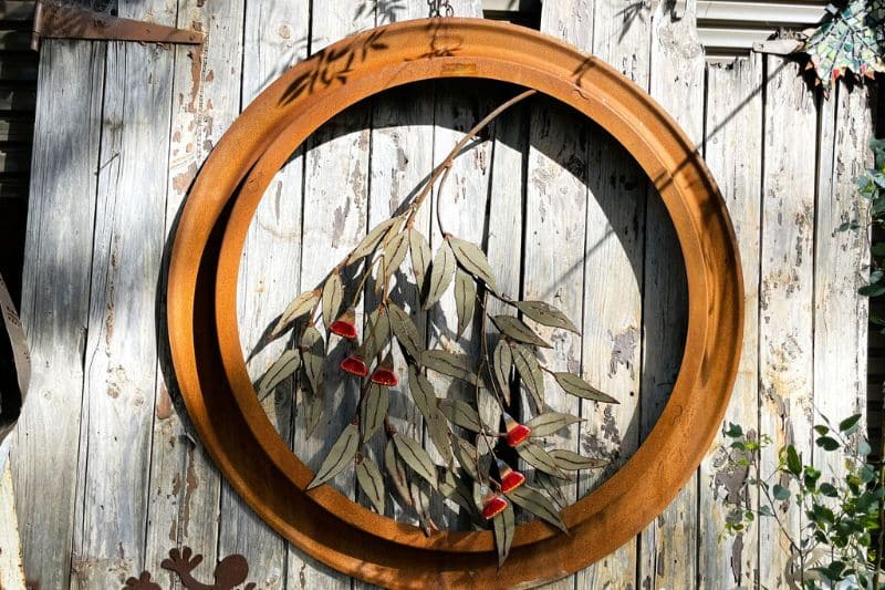 Upcycled metal hanging sculpture