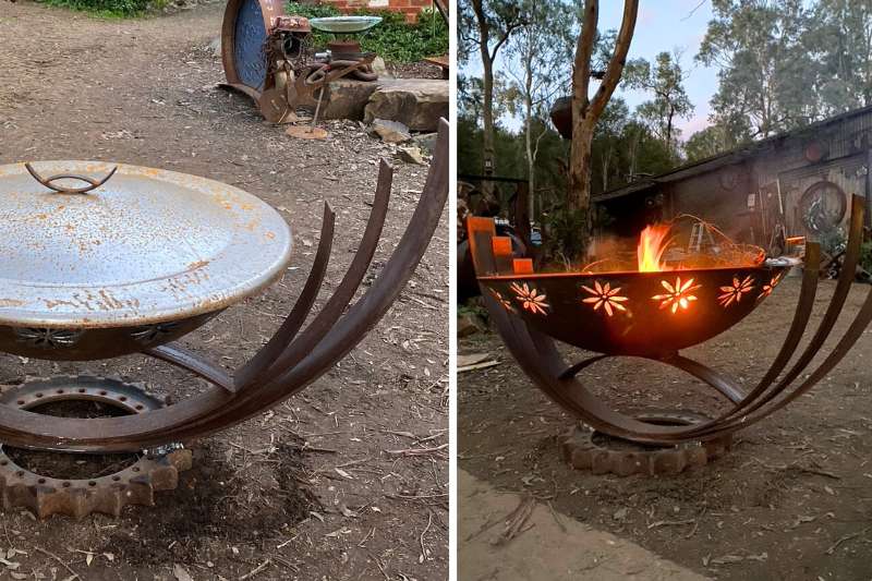 Handmade metal firepit