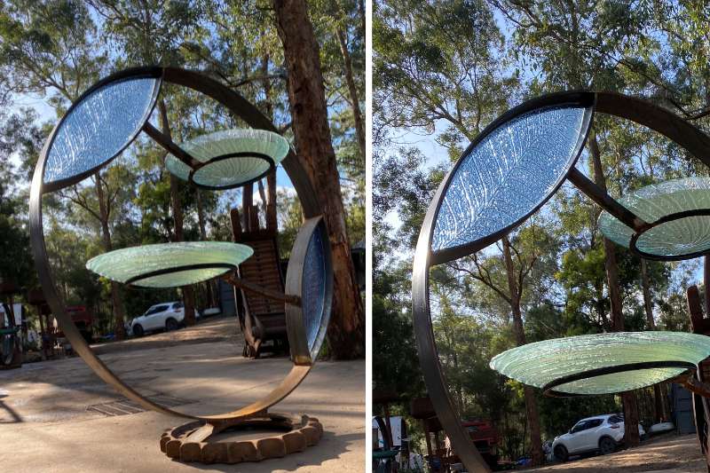 Gorgeous recycled twin peaks birdbath in Melbourne, Australia