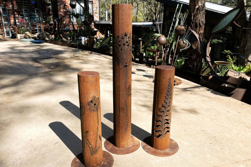 Different bollard sizes handmade by Tread Sculptures in Melbourne, Australia