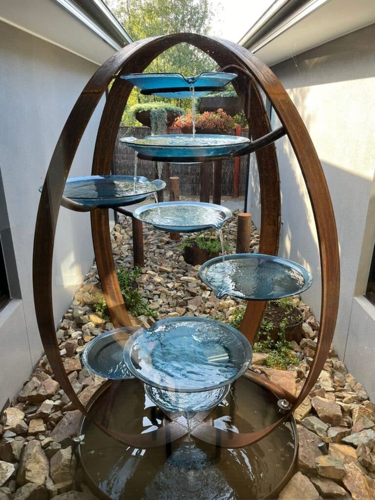 Gorgeous handmade water feature by Tread Sculptures